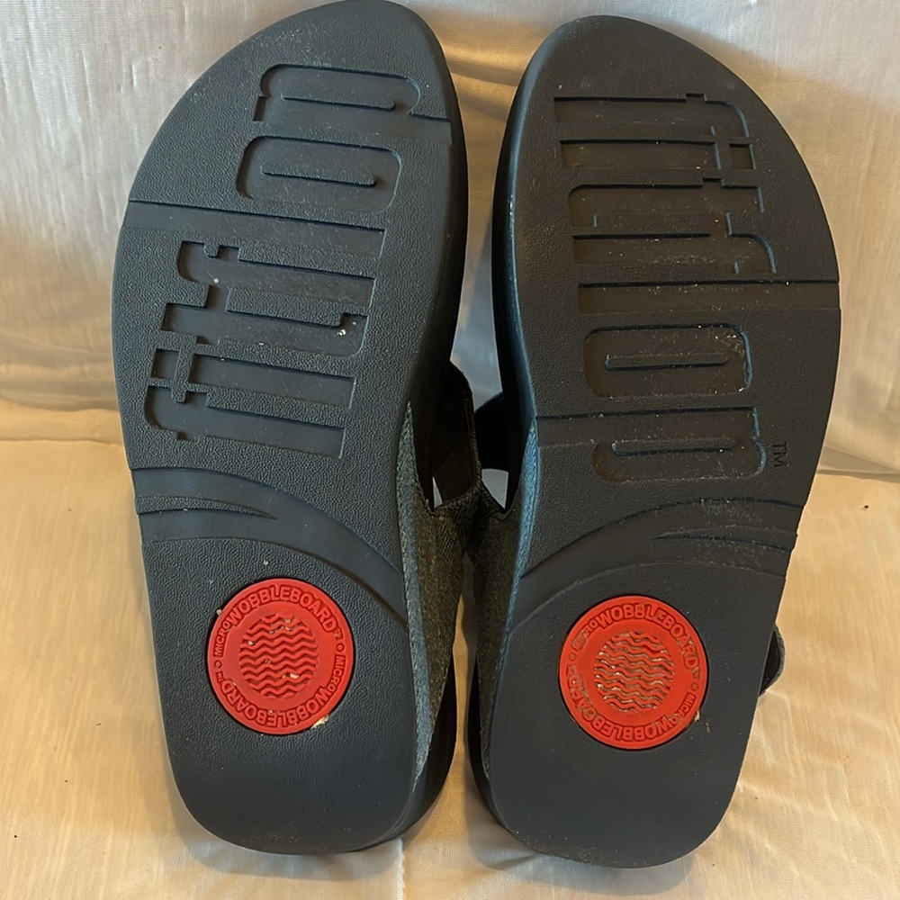 FitFlop The Skinny Denim Toe-Thong Sandals Women’s Size 6 Comfort Flip Flops - Picture 9 of 10